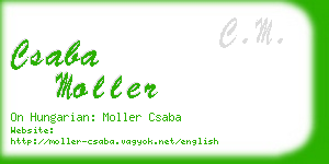 csaba moller business card